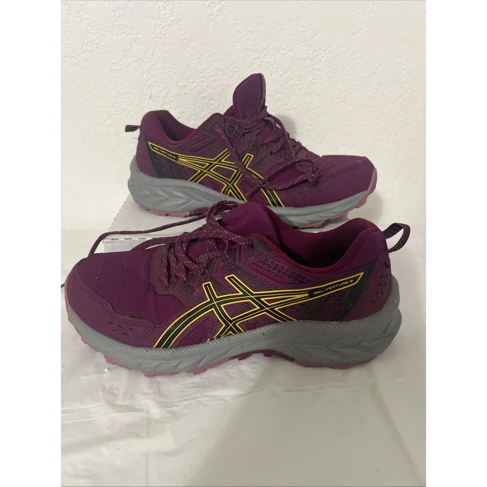 Asics Womens Gel Venture 9 1012B314 Purple/Gray Running 8.5 Wide Trail Condition